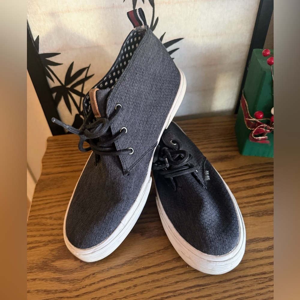 Ben Sherman® Men’s Chukka High Top Sneakers Lace Up Fabric Size 10 Black EUC